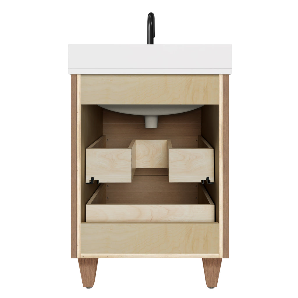 Arlo 24" Solid-Wood Vanity with Quartz Countertop