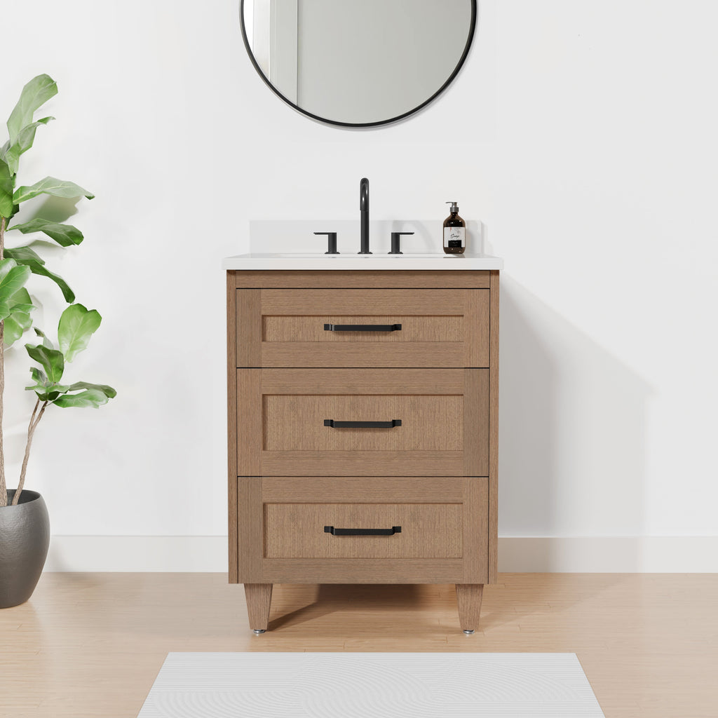 Arlo 24" Solid-Wood Vanity with Quartz Countertop