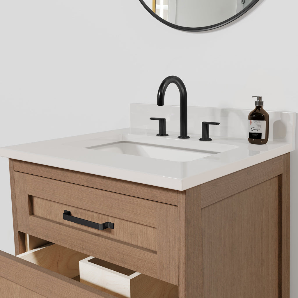Arlo 24" Solid-Wood Vanity with Quartz Countertop