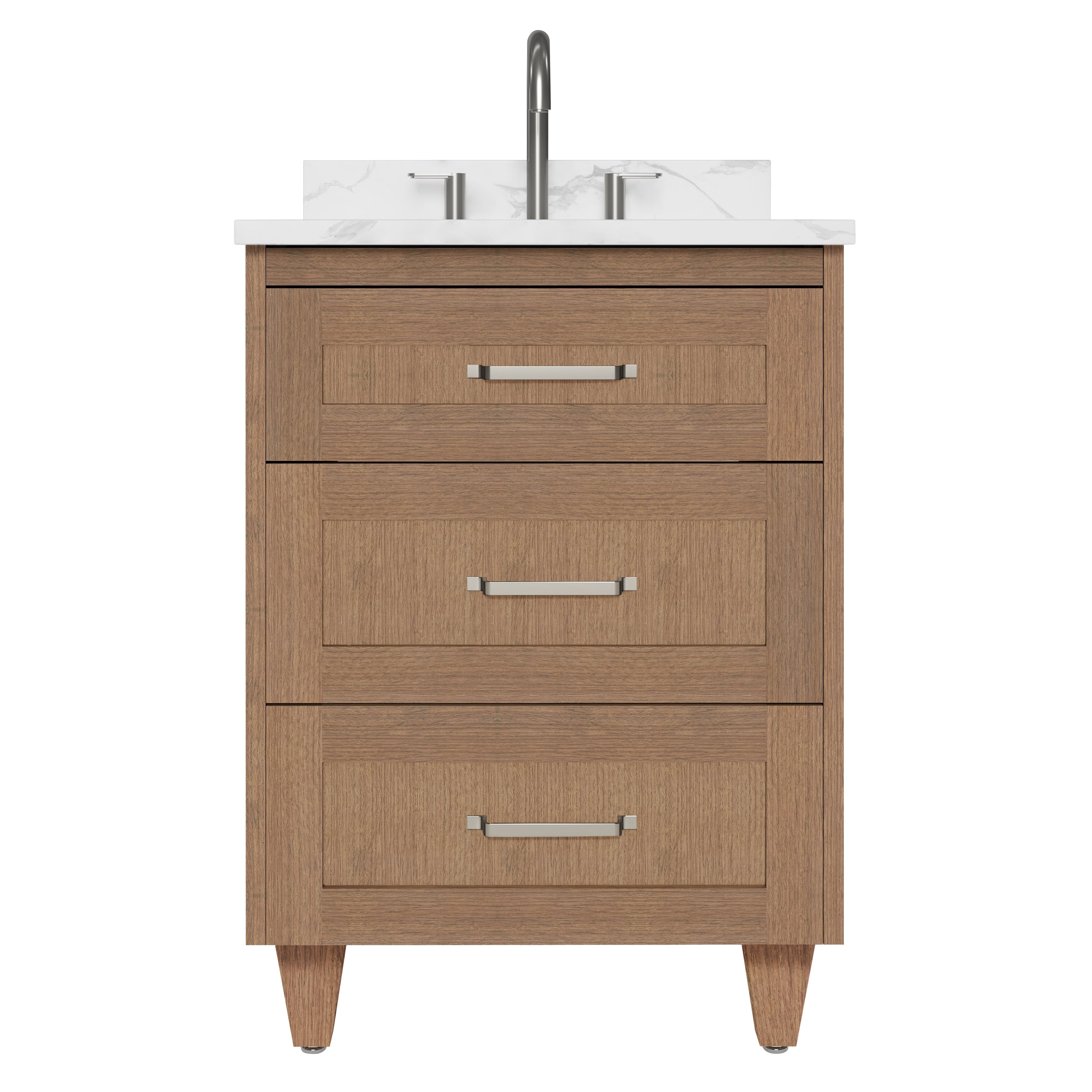 Arlo 24" Solid-Wood Vanity with Quartz Countertop