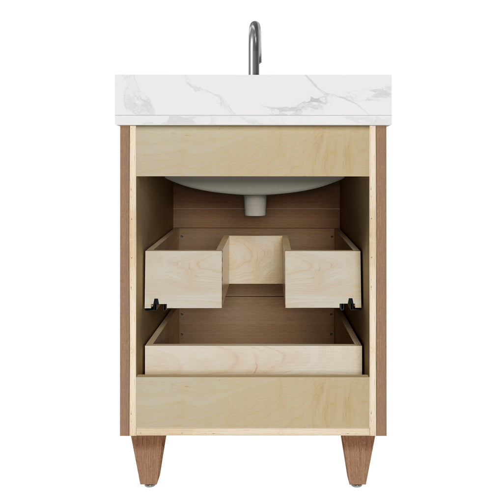 Arlo 24" Solid-Wood Vanity with Quartz Countertop