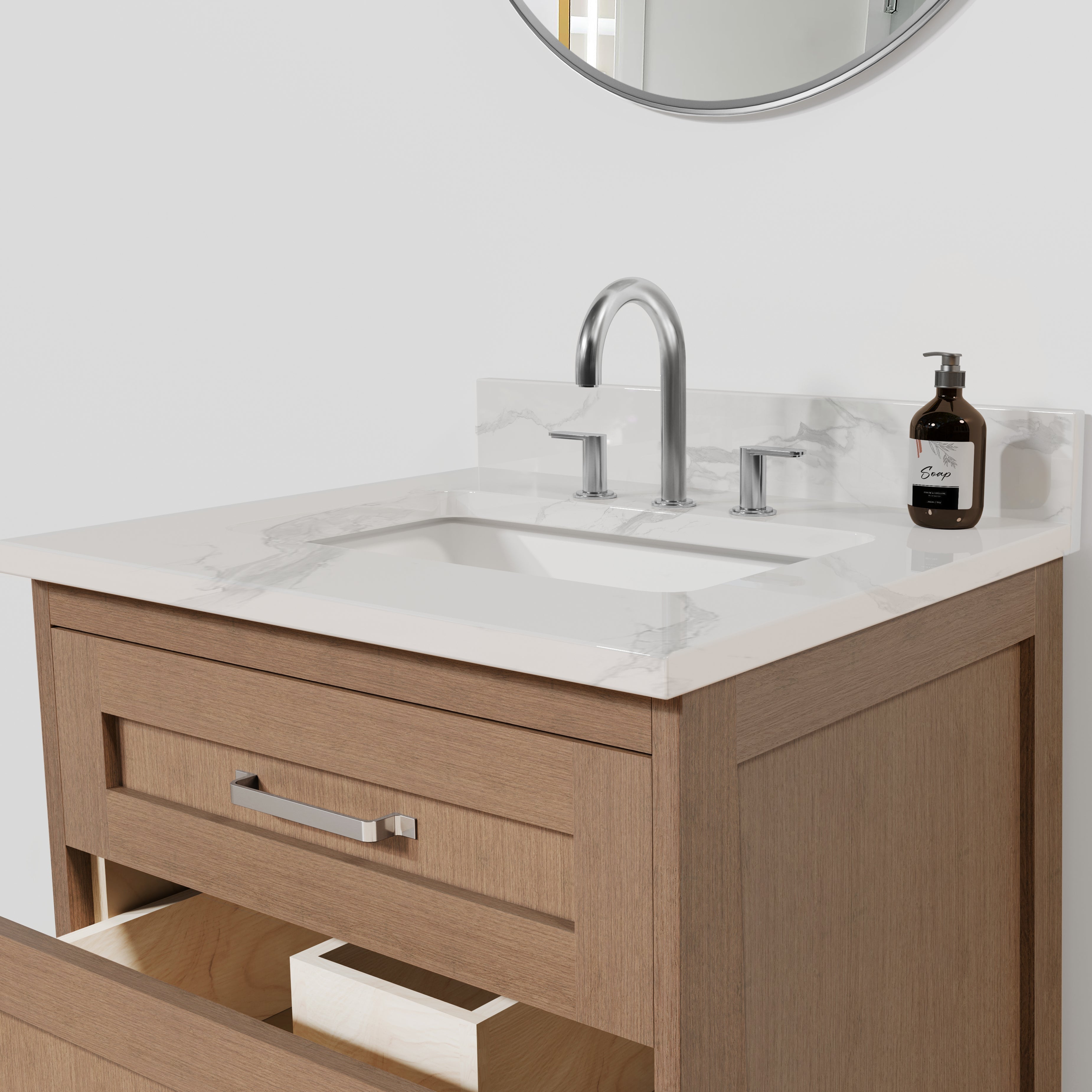 Arlo 24" Solid-Wood Vanity with Quartz Countertop