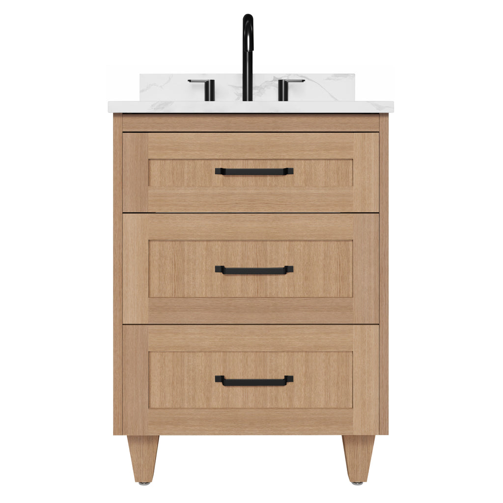 Arlo 24" Solid-Wood Vanity with Quartz Countertop