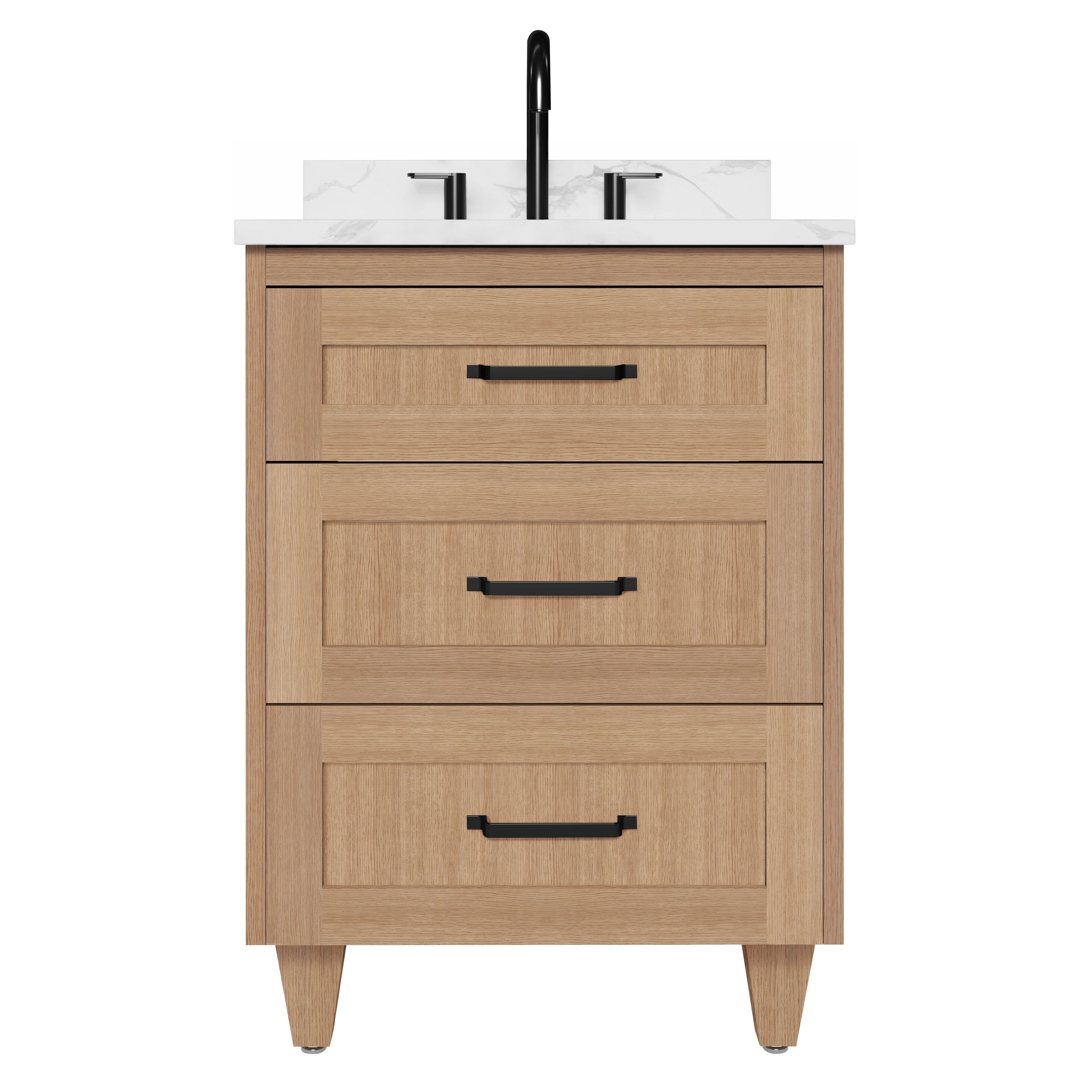 Arlo 24" Solid-Wood Vanity with Quartz Countertop