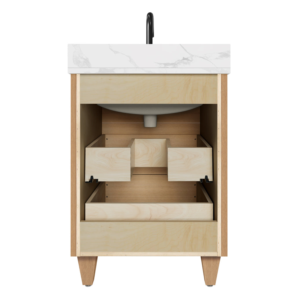 Arlo 24" Solid-Wood Vanity with Quartz Countertop