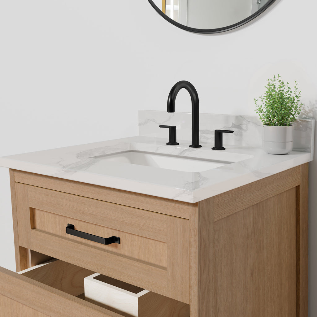 Arlo 24" Solid-Wood Vanity with Quartz Countertop