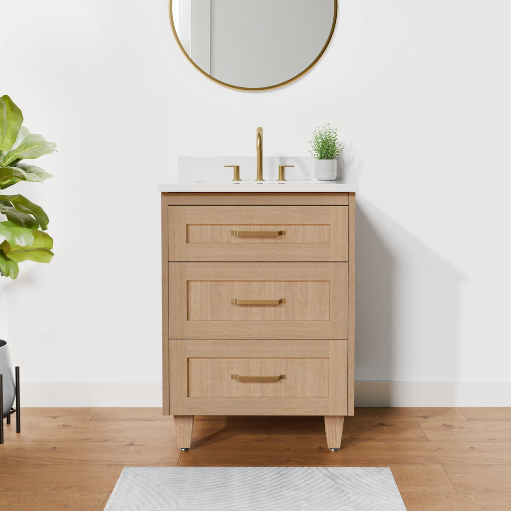 Arlo 24" Solid-Wood Vanity with Quartz Countertop