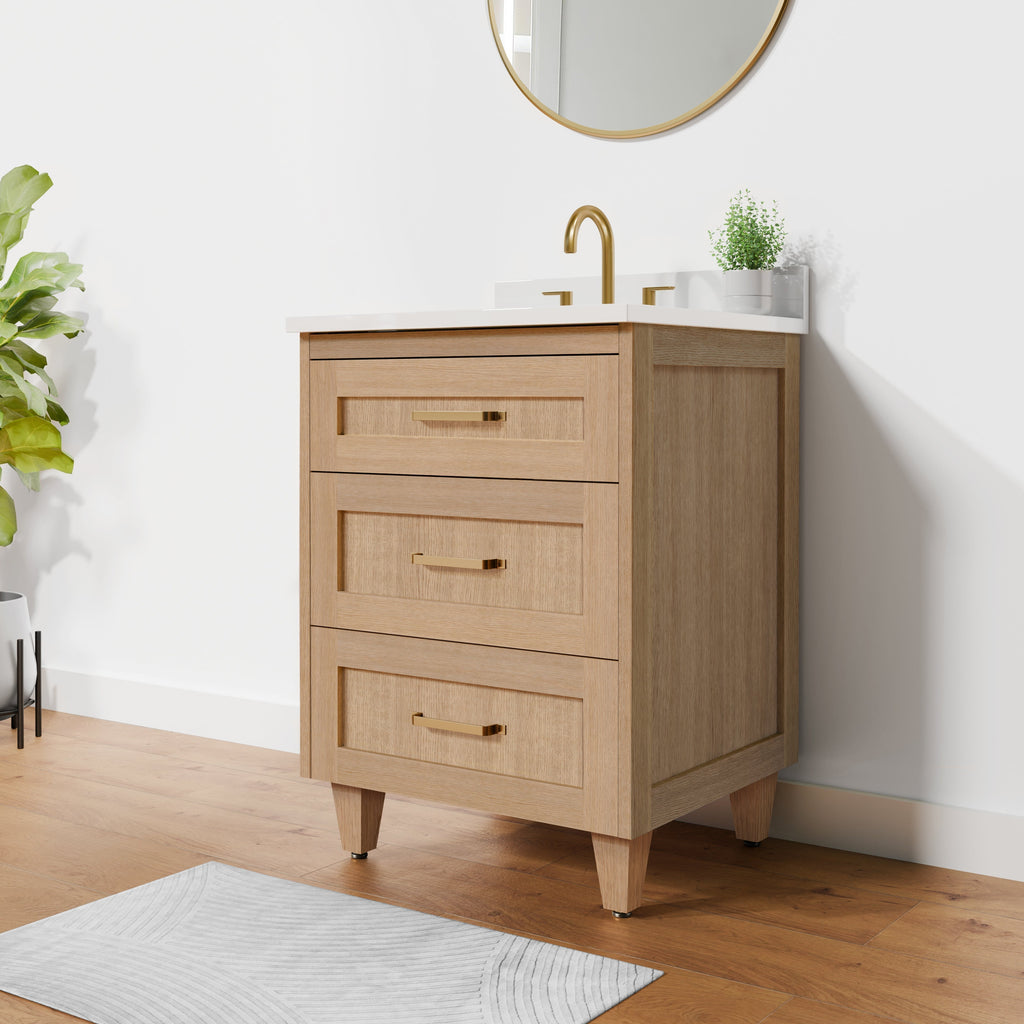 Arlo 24" Solid-Wood Vanity with Quartz Countertop