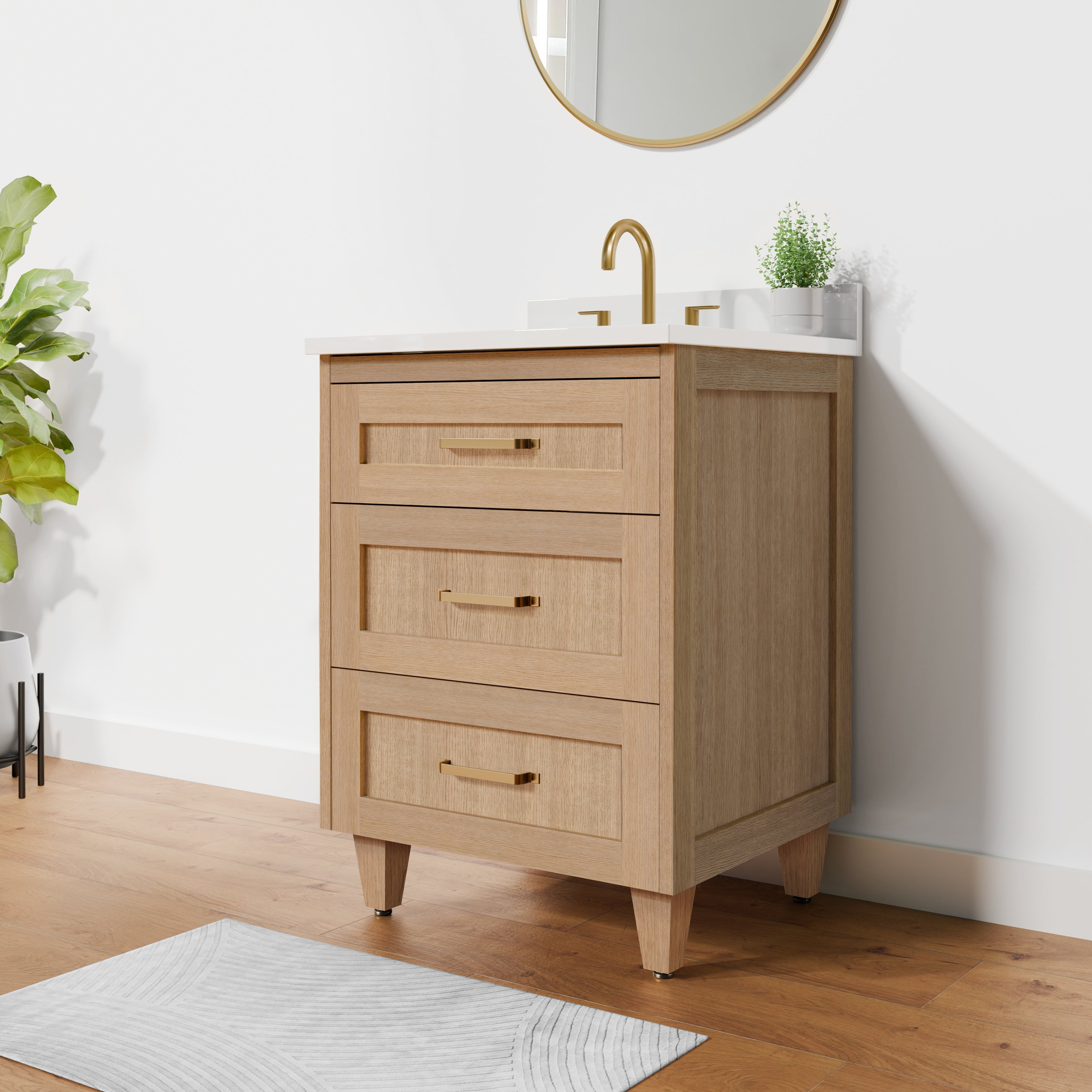Arlo 24" Solid-Wood Vanity with Quartz Countertop