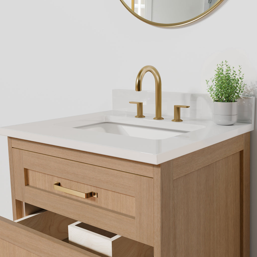 Arlo 24" Solid-Wood Vanity with Quartz Countertop