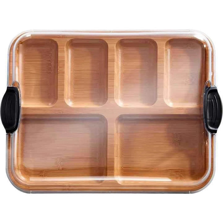 🥜 Bamboo Snack Tray – Natural Dry Fruit Serving Plate