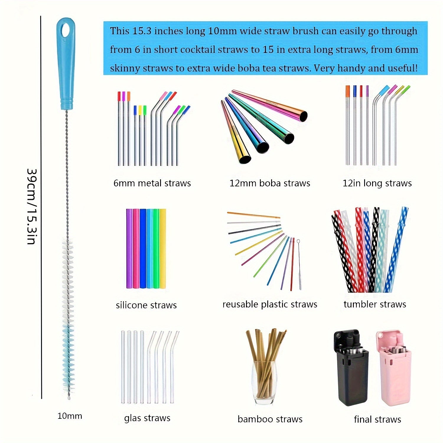 8pcs/set, Cup Brush, Long Handle Bottle Cleaning Brush, Straw Brush, Tea Stain Removal Brush, No Dead Corner, Multipurpose Kitchen Cleaning Brush, For Water Bottle, Tea Cup, Groove, Cleaning Supplies, Cleaning Tool, Christmas