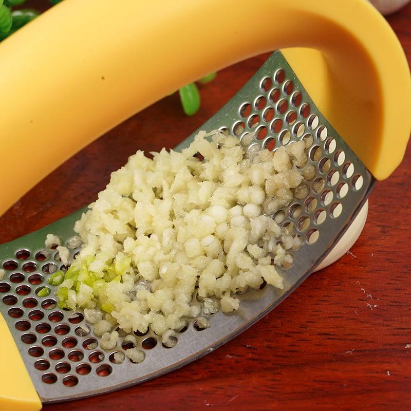 Stainless Steel Garlic Press & Masher – 304 Grade, Non-Slip Handle, Easy Clean