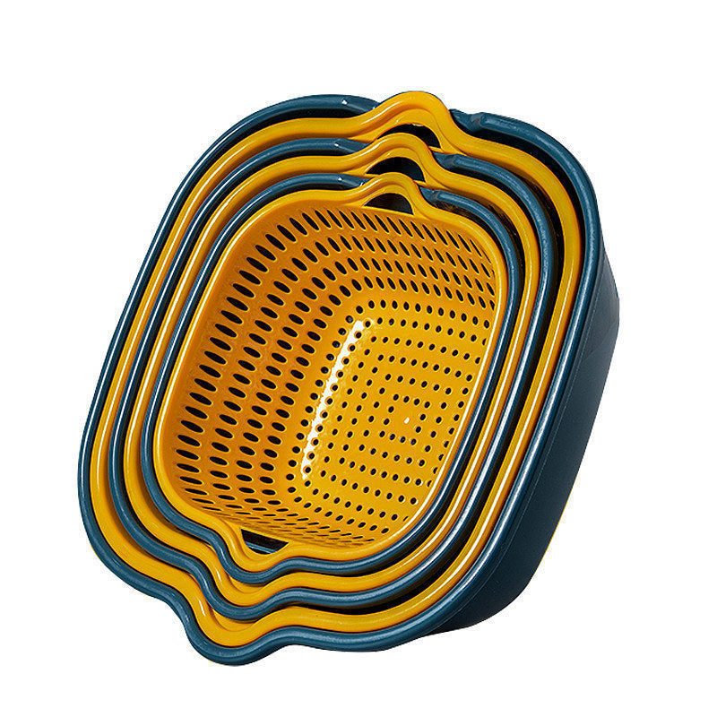 Double-Layer Washing & Draining Basket ? Multi-Functional Kitchen Basin for Fruits and Vegetables