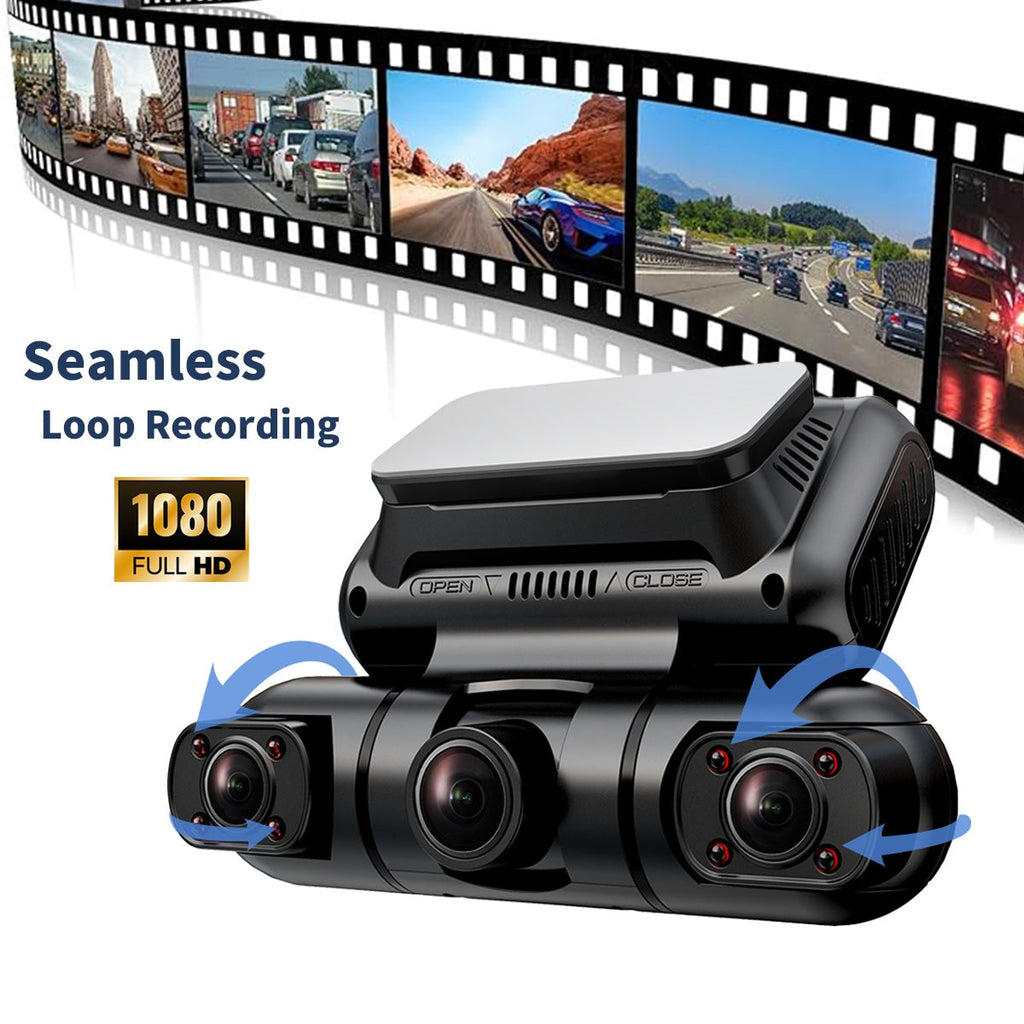 360° 4-Channel Dash Cam – Front, Rear & Side View, GPS + Night Vision