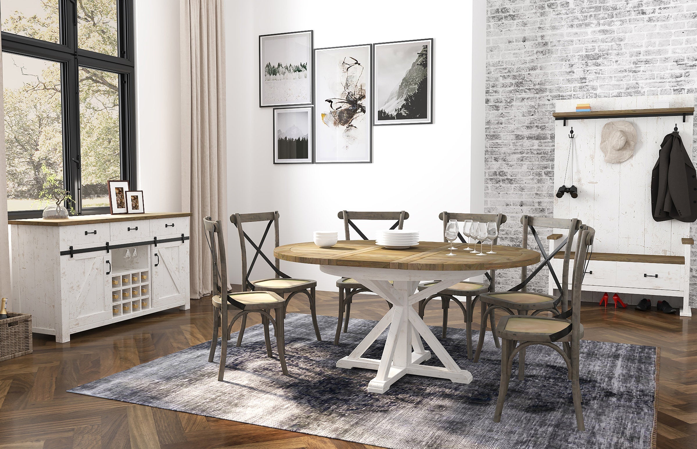 LH Home Provence Round Extension Table (47"/63")