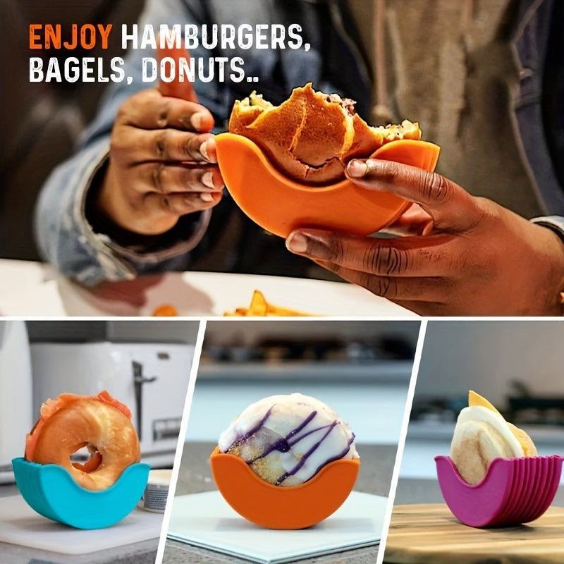 [Expandable Silicone Rack] 1pc/4pcs Reusable Expandable Silicone Hamburger Rack - Hamburger Tool Rack, Storage Rack, Kitchen Storage Box