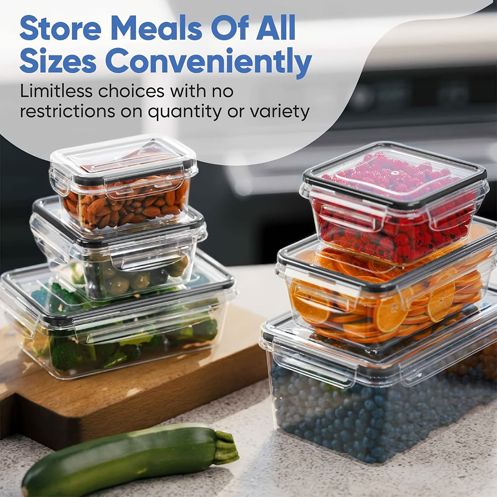 48pcs, Food Container, Plastic Food Storage Containers With Lids, BPA Free, Stackable, Different Sizes Set For Kitchen Organizing, Pantry Storage And Meal Prep