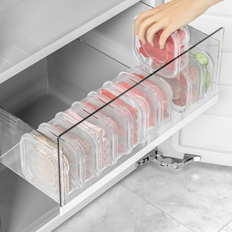 4/8/10pcs Clear Plastic Containers For Refrigerator With Lids, Food Storage Fresh-keeping Box, Dishwasher Safe, Fruit Vegetable Crisper, Dumpling Meat Ginger Garlic Green Onion Food Storage Containers, Home Kitchen Utensil