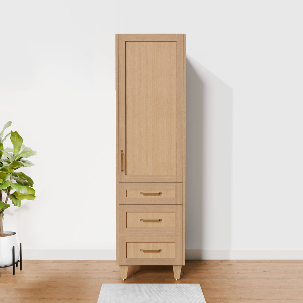 Arlo 20" x 78" Solid-Wood Freestanding Linen Cabinet