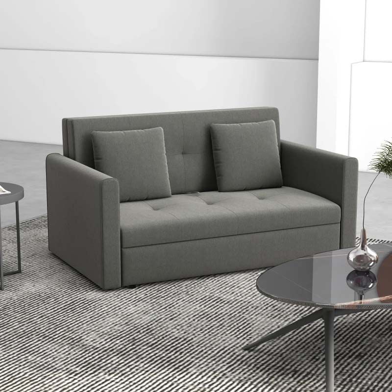 Light Grey 2 Seater Sofa Bed Modern Compact Sleeper for Small Spaces in UK