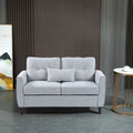 Light Grey 2 Seater Loveseat Modular Sofa  Compact Fabric Couch Set for Small Spaces Modern Grey 2 Seater Lounge Sofa UK Big Save on Affordable Sofas