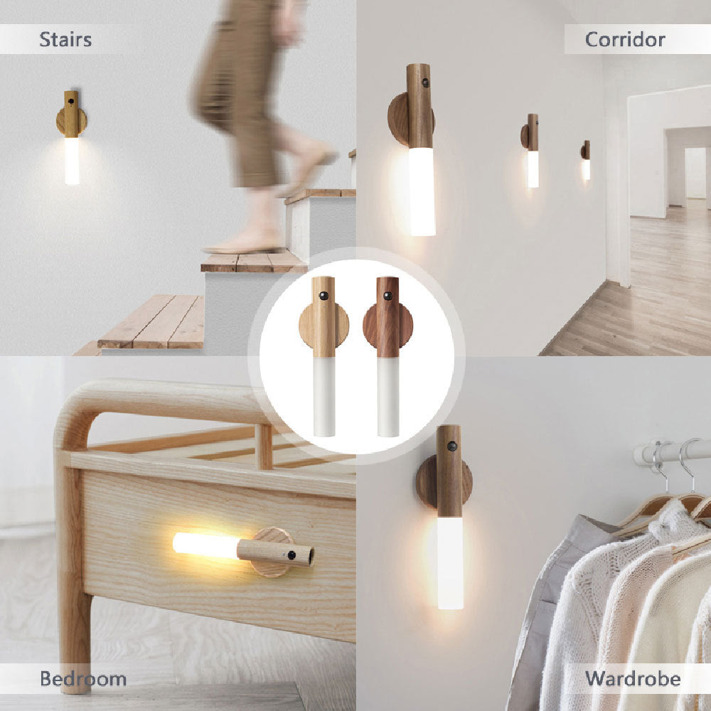 USB Magnetic Wood Motion Night Light