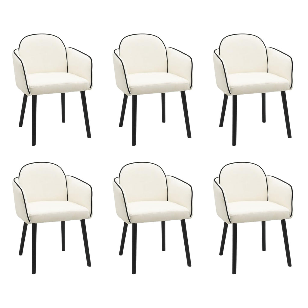 Beige Boucle Dining Chair Set of 2 – Armrest Dining Chairs – Upholstered Accent Chair – Modern Wooden Leg Dining Room Chairs