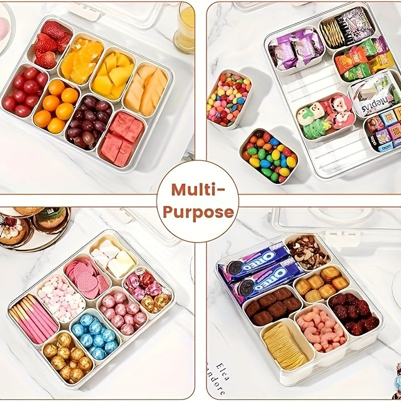 Leak-Proof Square Bento Lunch Box With 4/8 Compartments - Perfect For School, College, Picnics & Kitchen Organization