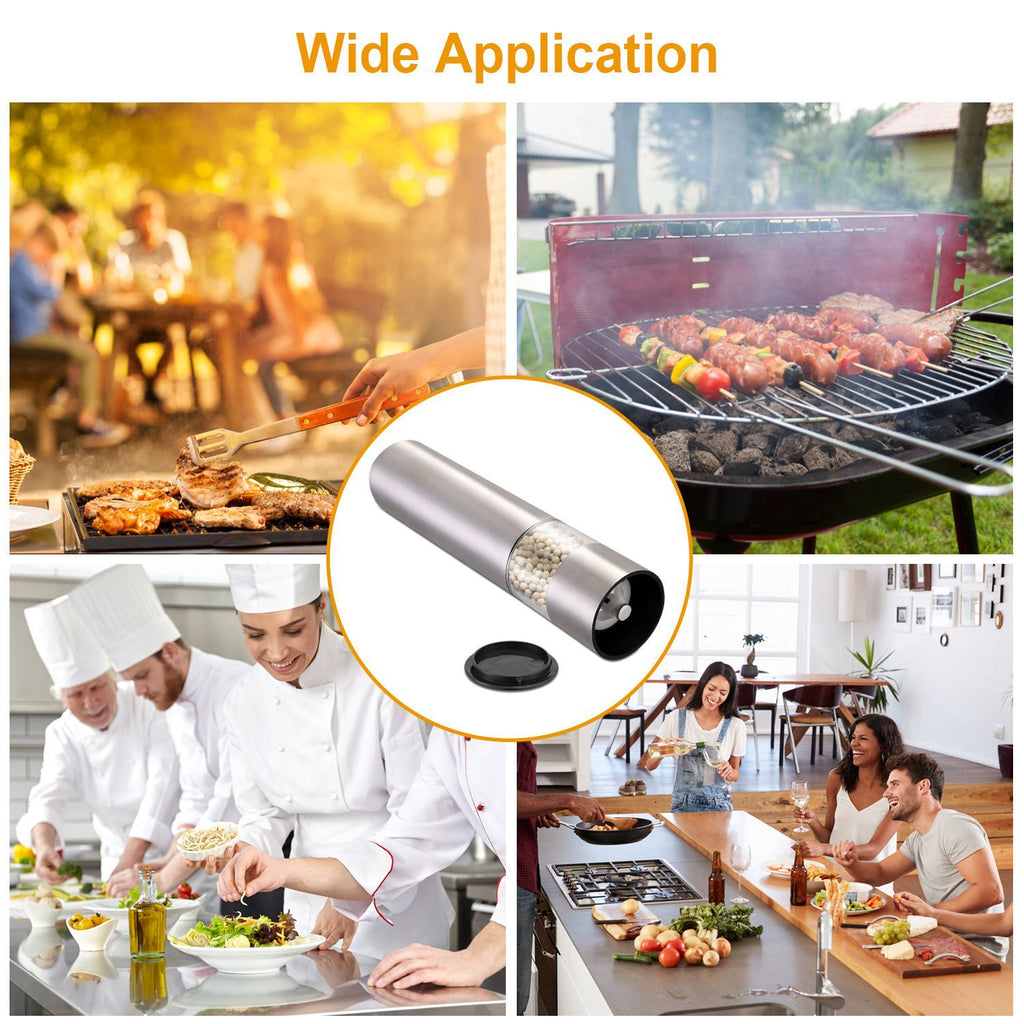 🧂 Electric Salt & Pepper Grinder – Adjustable Coarseness, Battery-Powered