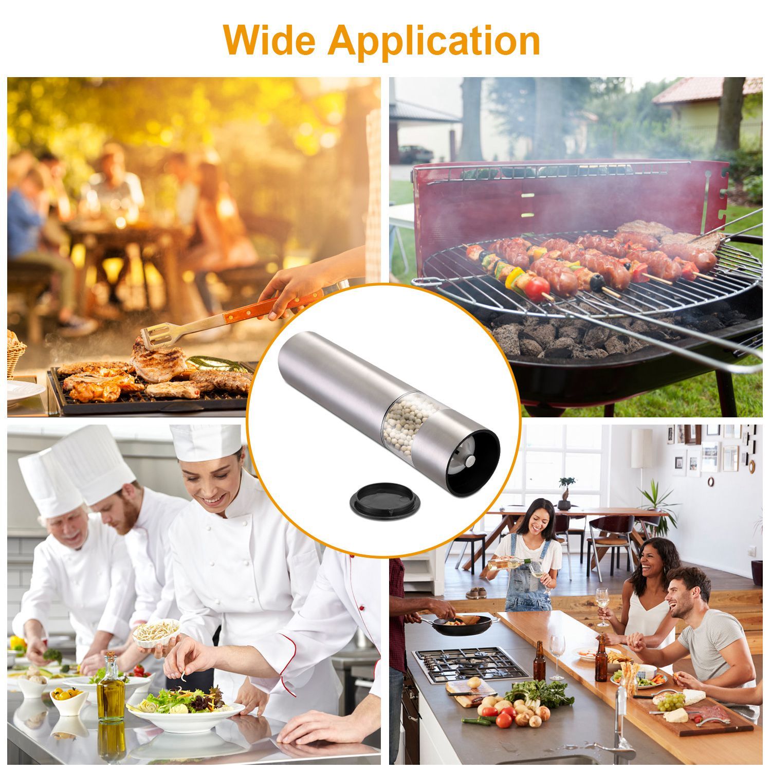 🧂 Electric Salt & Pepper Grinder – Adjustable Coarseness, Battery-Powered