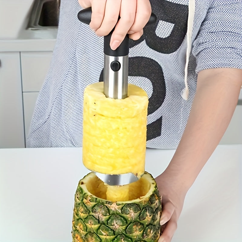 [1pc Easy Pineapple Corer Slicer] 1pc Stainless Steel Pineapple Corer and Slicer, Easy to Use Kitchen Tool for Effortless Pineapple Core Removal and Slicing