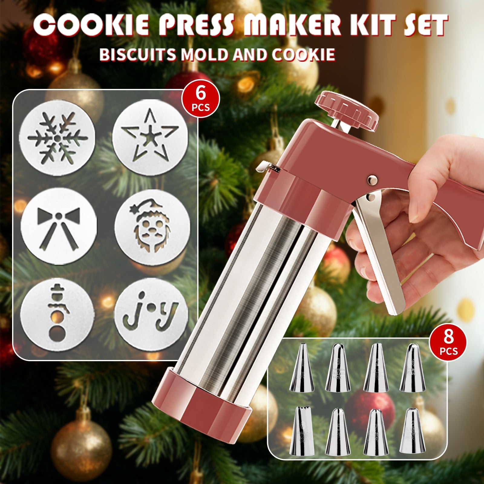 Stainless Steel Cookie & Pastry Press  Multi-Nozzle Decorating Set for Home Baking