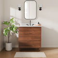 Rowan 30" Black Walnut Vanity with Quartz Countertop - 3 Drawers