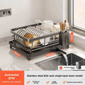 Stainless Steel Multifunctional Dish Rack ? Removable Design with Drainage Tray & Storage Holders