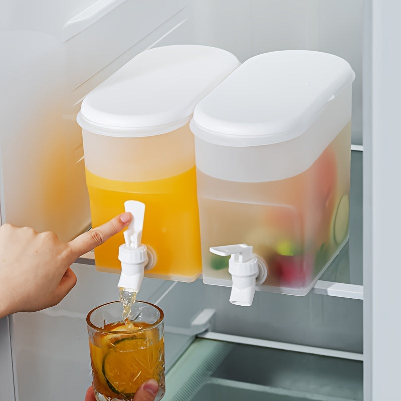 1pc, Refrigerator Cold Kettle, Summer Cooling Large Capacity Fruit Tea Kettle, Household High Temperature Resistant Drink Bucket, With Faucet Ice Water Juice Bucket, Kitchen Supplies, Bar Supplies