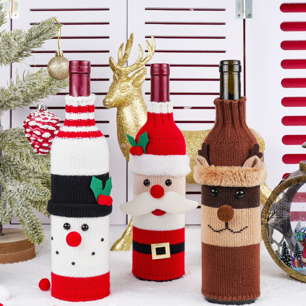 🎅 Christmas Bottle Covers – Festive Home Fashion Holiday Decorations