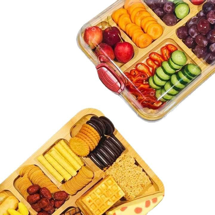 🥜 Bamboo Snack Tray – Natural Dry Fruit Serving Plate