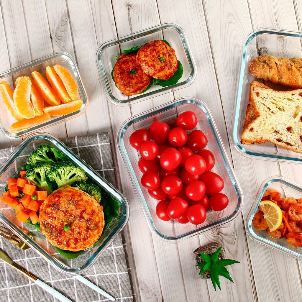 10pcs Leak-Proof Glass Meal Prep Containers - Durable, Reusable Kitchen Organizers - Airtight for Freshness - Ideal for Camping, Picnics, School, Office & Home
