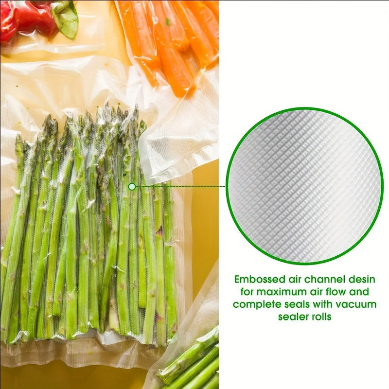 50-Pack Vacuum Sealer Bags, Reusable Food Storage Pouches, No Electricity Needed, Freshness Preservation for Kitchen, Compatible with Vacuum Sealer Machine Accessories
