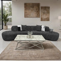 Miami Curved Boucle Sofa 3 Seater Modern Sculptural with Deep Seat Mid Century Style Curved Sofa for Living Room