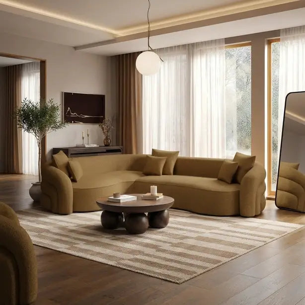 Zuri Velvet Left Hand 4 Seater Corner Sofa
