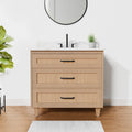 Arlo 36" Solid-Wood Vanity with Quartz Countertop - 3 Drawers