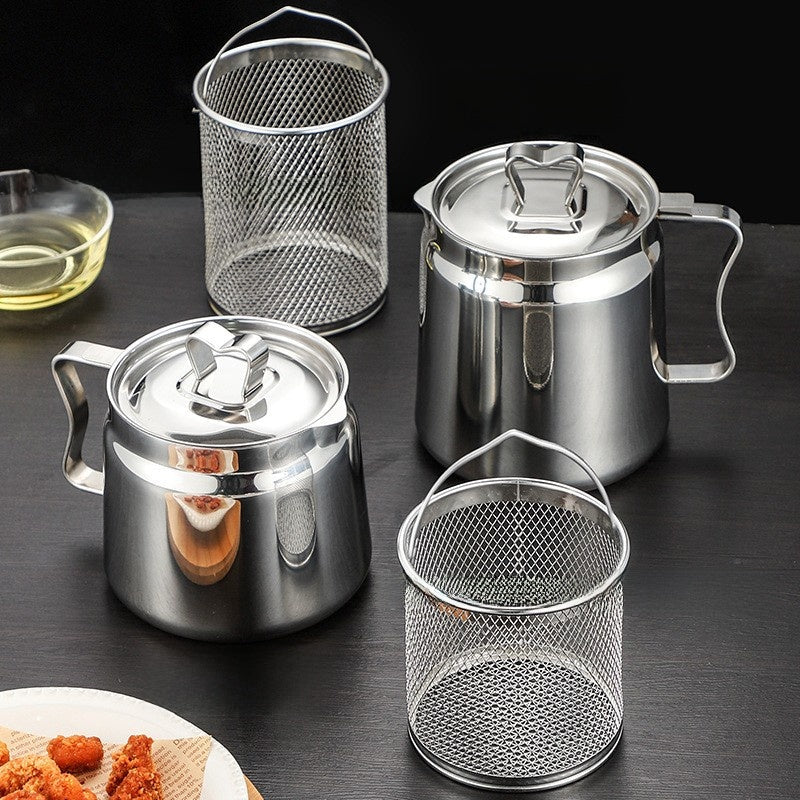 304 Stainless Steel Oil Container ? With Built-In Strainer for Cooking Oil Storage