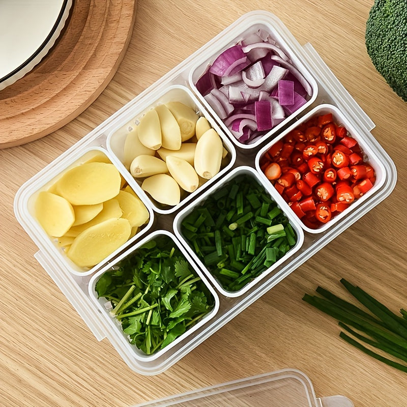 6-Tier Transparent Kitchen Storage Box Set with Lid - Heavy-Duty Plastic Food-Safe Organizer for Fridge, Freezer, Pantry, Kitchen - Space-Saving Design with Ventilation Holes, Stackable Refrigerator Storage Containers
