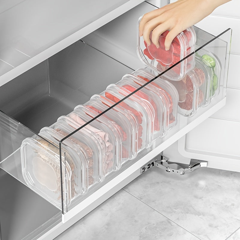 4/8/10pcs Clear Plastic Containers For Refrigerator With Lids, Food Storage Fresh-keeping Box, Dishwasher Safe, Fruit Vegetable Crisper, Dumpling Meat Ginger Garlic Green Onion Food Storage Containers, Home Kitchen Utensil