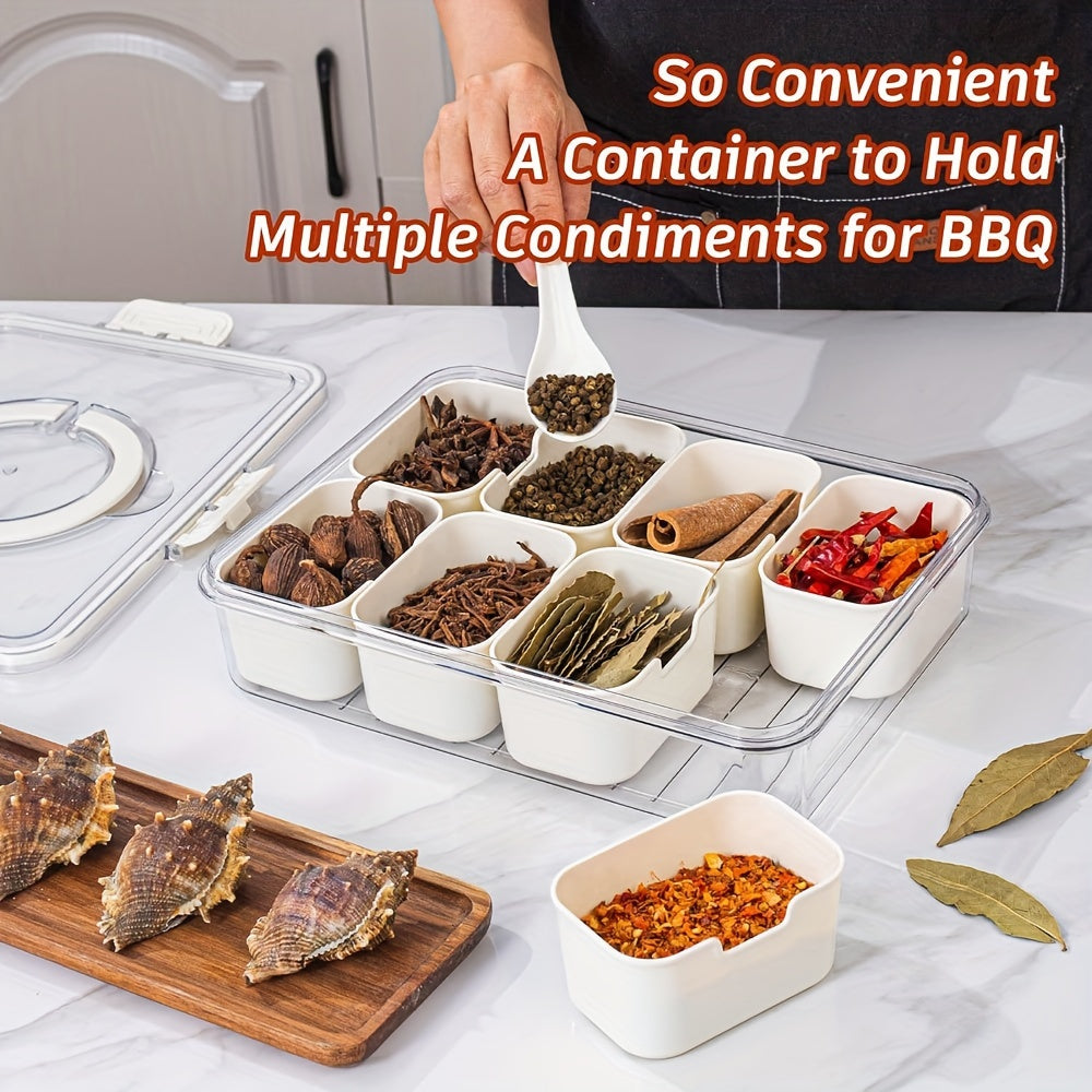 Leak-Proof Square Bento Lunch Box With 4/8 Compartments - Perfect For School, College, Picnics & Kitchen Organization