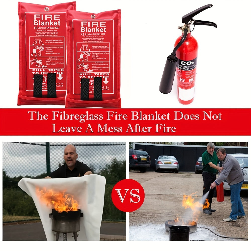 1pc Essential Fire Safety Blanket - Portable, Reusable, Heat-Resistant for Emergency Fire Extinguishing at Home, Kitchen, Fireplace, School, BBQ, Car, Office - Compact, Durable, Easy-to-Use Fire Suppression Solution