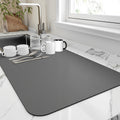 Super Absorbent Dish Drying Mat - 16"x18" Heat Resistant Drainer with Non-Slip Rubber Backed, Hide Stains, Perfect for Kitchen Counters, Restaurants, and Cafes