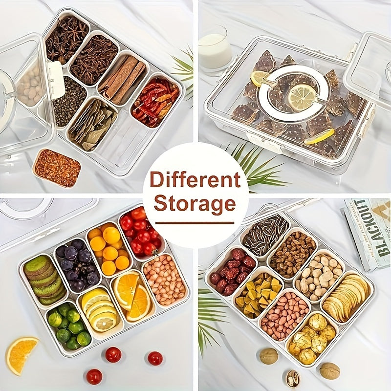 Leak-Proof Square Bento Lunch Box With 4/8 Compartments - Perfect For School, College, Picnics & Kitchen Organization